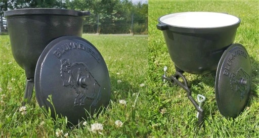 EMALIOWANY KOCIOŁEK 4L - gar garnek myśliwski żeliwny węgierski prażonki