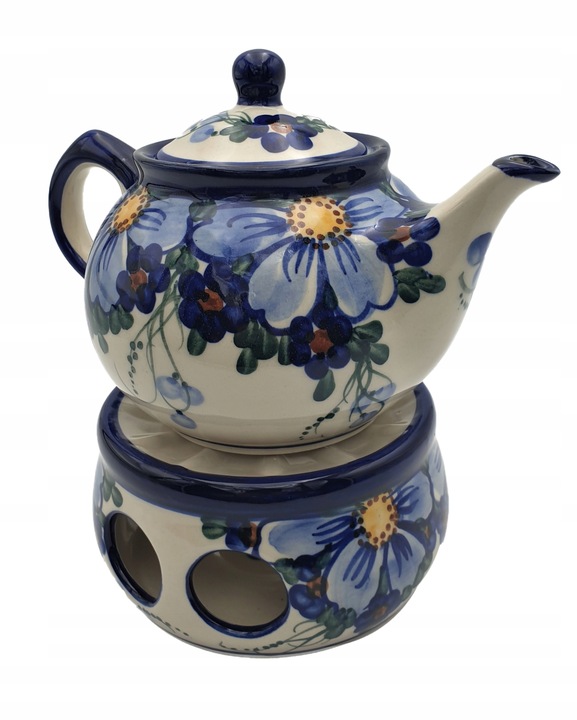 CZAJNIK Z PODGRZEWACZEM CERAMIKA BOLESŁAWIEC