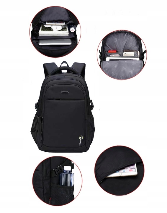 Plecak szkolny wielokomorowy czarny