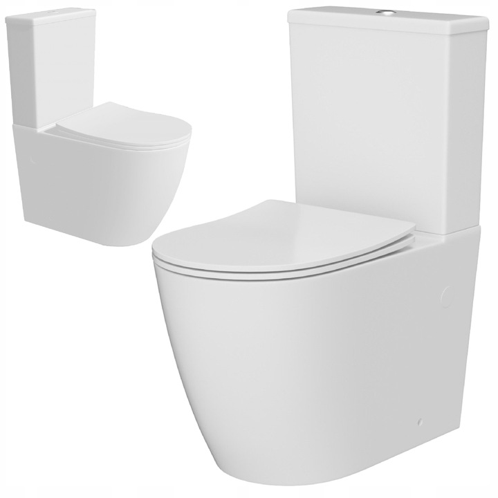 KOMPAKT WC NAUTILIUS LAVITA BEZRANTOWHY BIAŁY WYPINANA DESKA WOLNOOPADAJĄCA