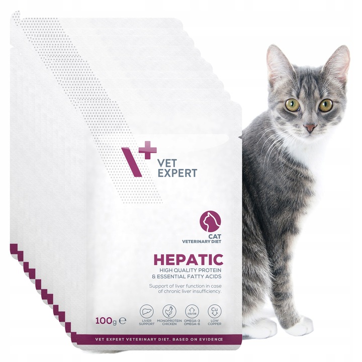 VET EXPERT HEPATIC CAT saszetka 12x100g - mokra karma weterynaryjna dla kot