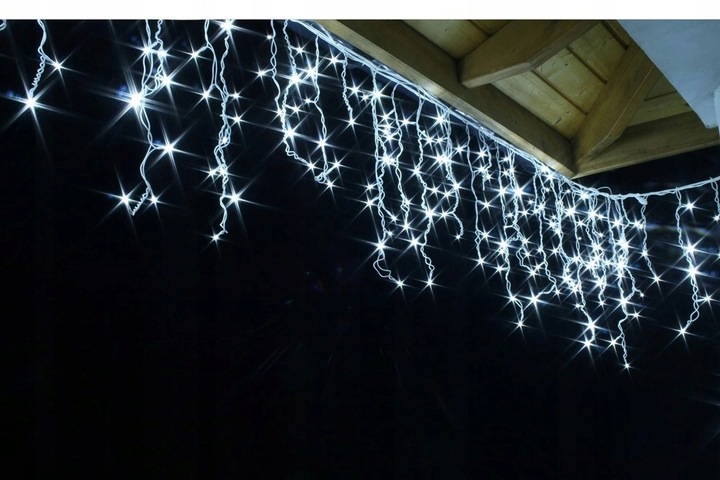 LAMPKI SOPLE 500 LED 23m - NIEBIESKIE + biała iskra flash