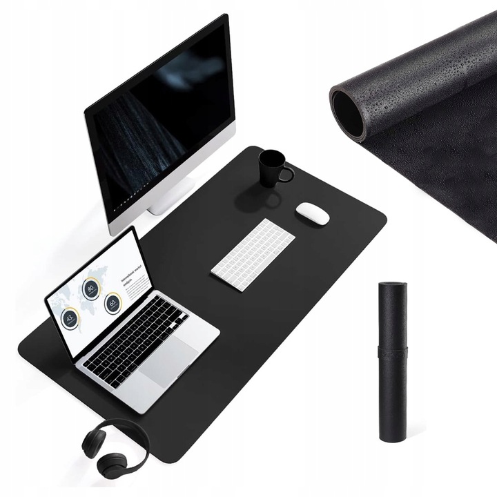 PODKŁADKA POD MYSZ GAMINGOWA NA BIURKO DUŻA 120*60 CM SKÓRA PU