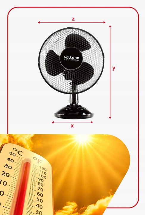 WENTYLATOR BIURKOWY STOŁOWY STOJĄCY CICHY 22cm CYRKULATOR CZARNY 2 TRYBY