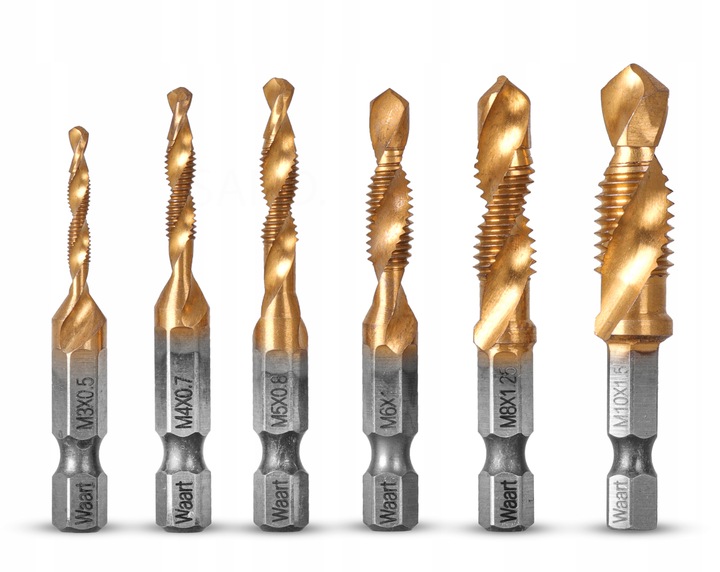 WIERTŁA GWINTUJĄCE M3-M10 zestaw 6 szt GWINTOWNIKI ZESTAW GWINTOWNIKÓW HSS