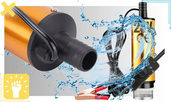 DUŻA POMPKA POMPA DO SPUSZCZANIA PALIWA ROPY OLEJU WODY ELEKTRYCZNA 24V