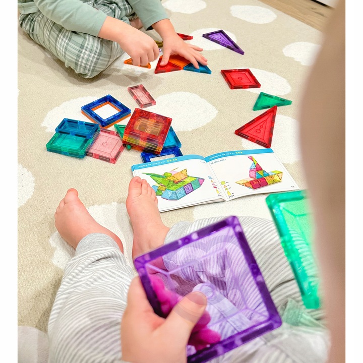 MAGNETYCZNE KLOCKI KONSTRUKCYJNE EDUKACYJNE UKŁADANKA 3D MONTESSORI WOOPIE