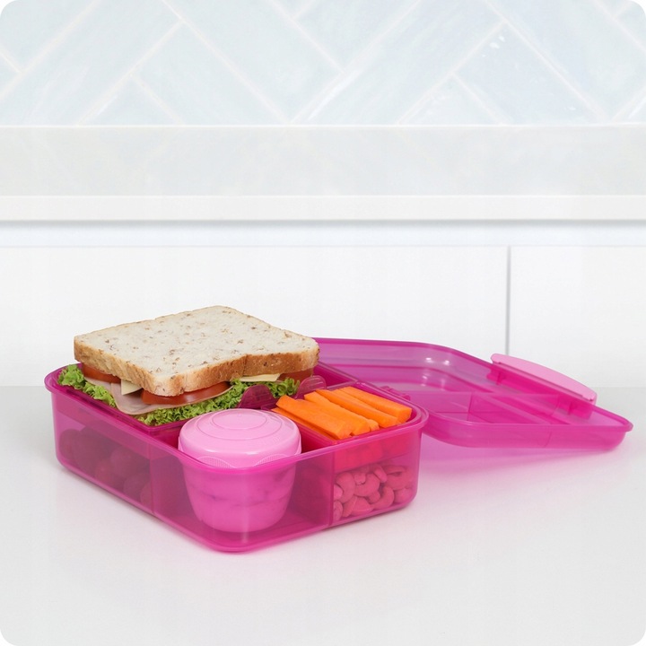 LUNCH BOX ŚNIADANIÓWKA SISTEMA POJEMNIK BOX BENTO 1650ml Z PRZEGRÓDKAMI SOS
