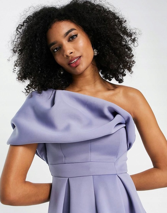 ASYMETRYCZNA MIDI SUKIENKA PIANKA R97 XXJ__M