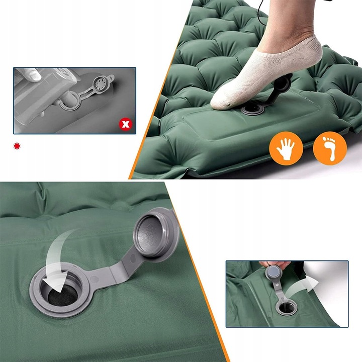 MATA SAMOPOMPUJĄCA KARIMATA POJEDYNCZY 200X67X10 CM Z PODUSZKĄ GRUBA