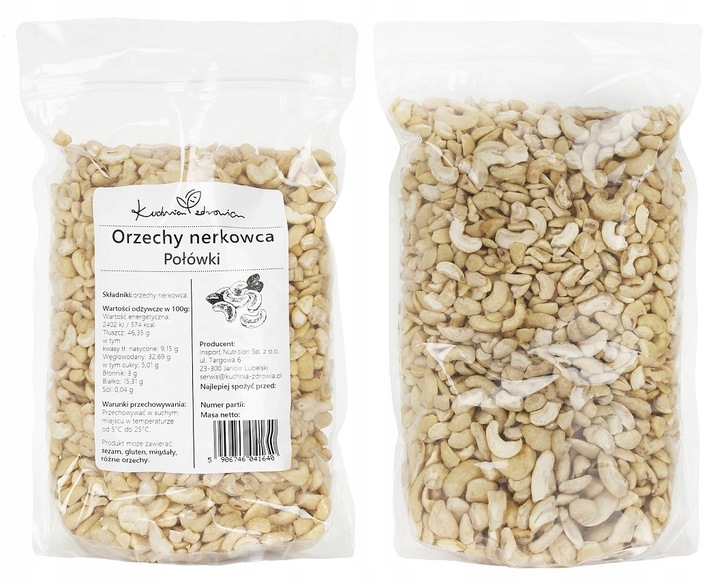 Orzechy nerkowca Połówki KUCHNIA ZDROWIA 1KG