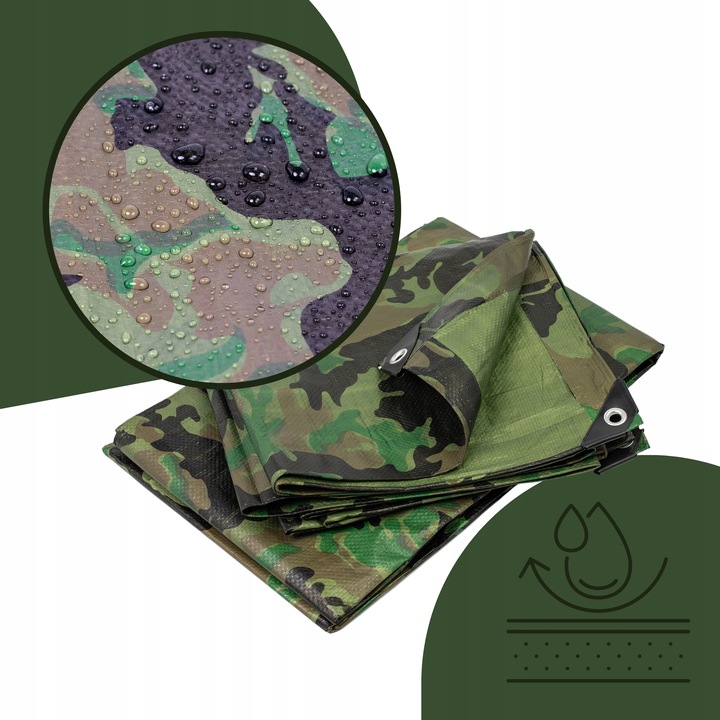 PLANDEKA MORO 3X4m WZMACNIANA KAMUFLAŻOWA TARP PŁACHTA MASKUJĄCA