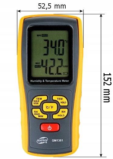 TERMO-HIGROMETR WILGOTNOŚCIOMIERZ MIERNIK WILGOTNOŚCI TEMPERATURY POWIETRZA