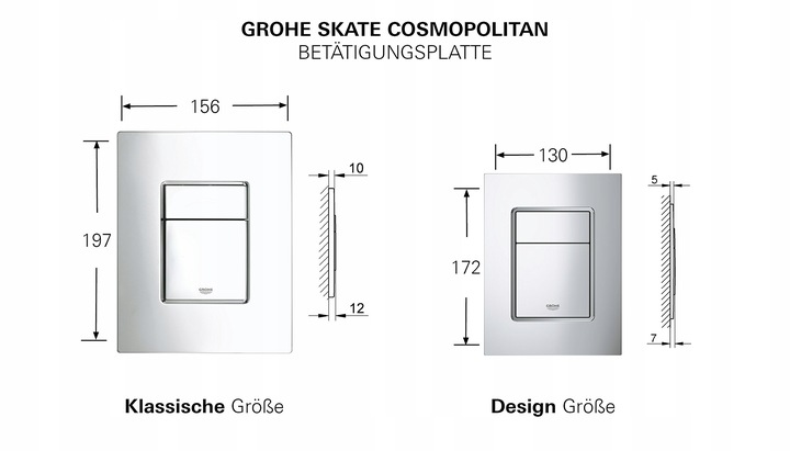 Przycisk spłukujący WC Grohe Skate srebrny chrom 38732000