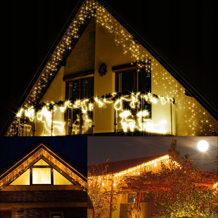 SOPLE 500LED LAMPKI ZEWNĘTRZNE 24 m FLASH KURTYNA GIRLANDA ŚWIETLNA TIMER