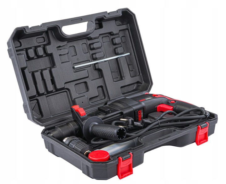 MŁOTOWIERTARKA Młot UDAROWY Wiertarka UDAROWA SDS+ 2600W 4J Walizka Zestaw