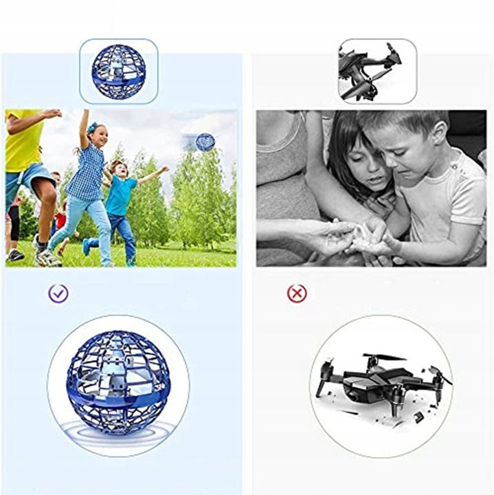 LATAJĄCA PIŁKA LATAJĄCA BOOMERANG SPINNER KULA STEROWANY RĘKĄ LED