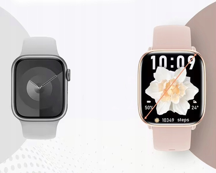 Zestaw damski SMARTWATCH Rubicon z bransoletką ROZMOWY SMS ALWAYS DISPLAY