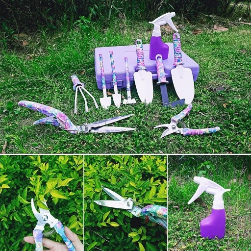 ZESTAW NARZĘDZI OGRODNICZYCH DLA KOBIET WALIZKA NARZĘDZIA OGRODNICZE 10 el.