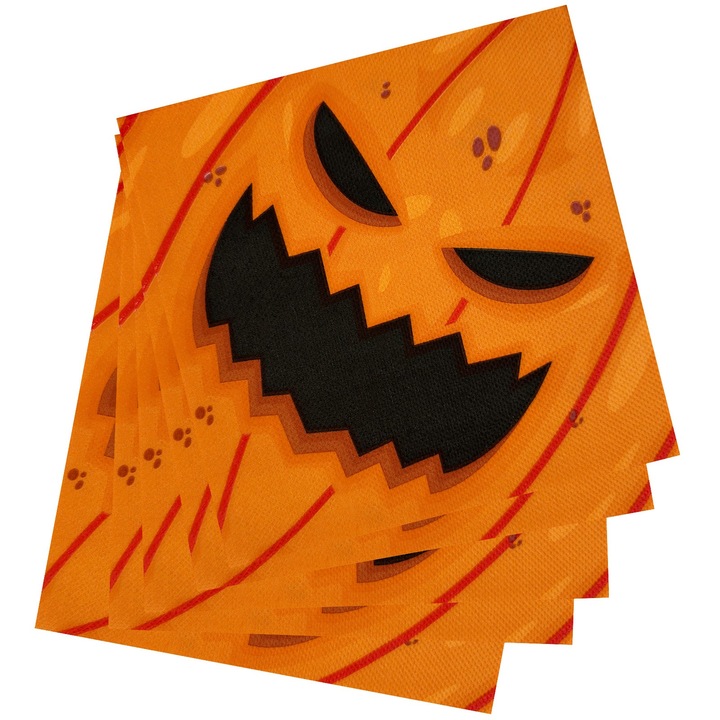 Duży Zestaw Talerzyki kubeczki serwetki słomki Halloween Dynia 40szt