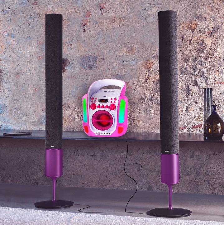 Zestaw KARAOKE głośnik bluetooth CD+G/2 mikrofony