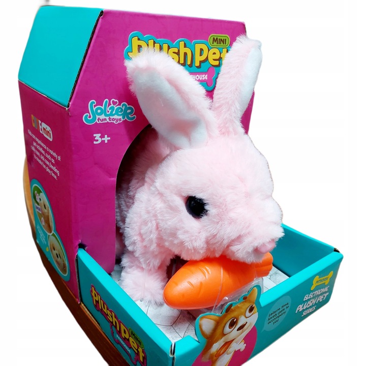 ZAJĄCZEK KRÓLICZEK INTERAKTYWNY Z DŹWIĘKIEM KRÓLIK Z MARCHEWKĄ