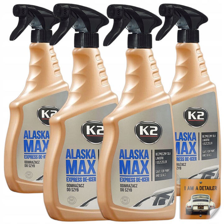 4x Odmrażacz Do Szyb Samochodowych Zestaw K2 Alaska Max 700 ml Zimowy Płyn