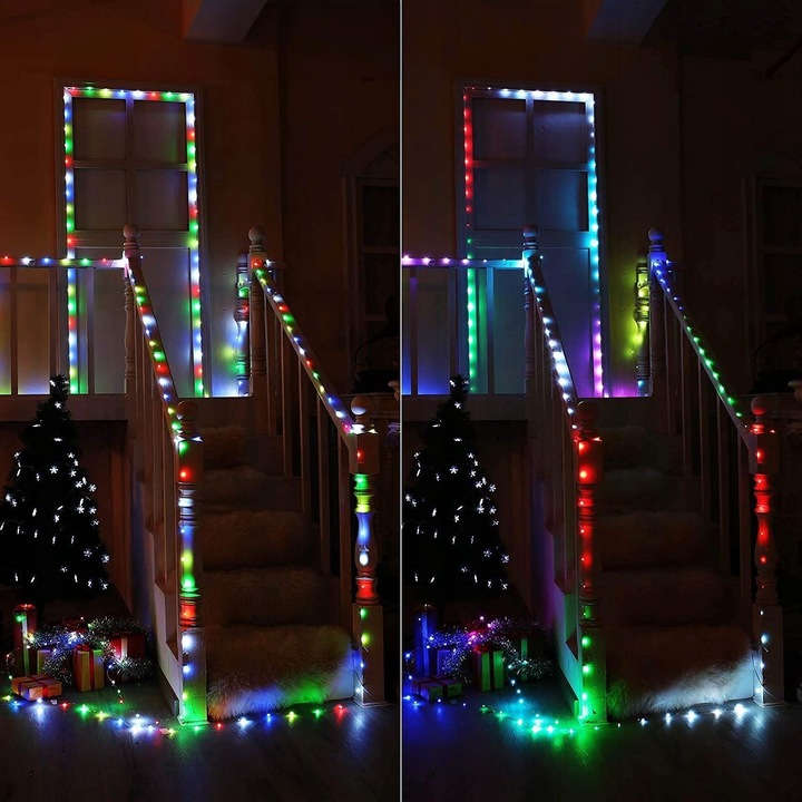 LAMPKI CHOINKOWE 100 LED WIFI SMART TUYA 10M MULTI KOLOR PILOT APLIKACJA