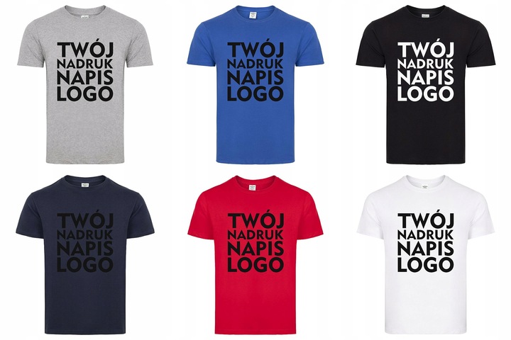 T-shirt Koszulka podkoszulek z własnym nadrukiem napisem logo grafiką tekst