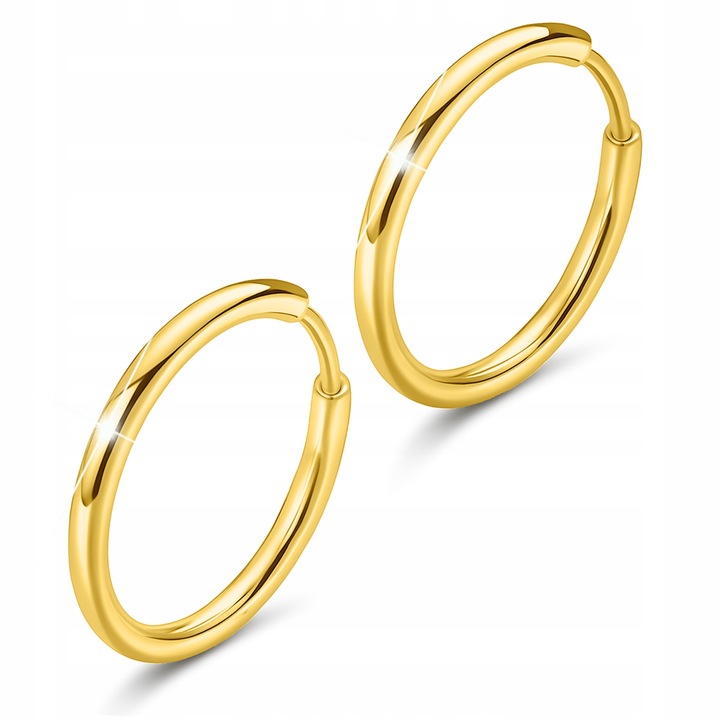 Złote Kolczyki 585 Kółka Kółka Okrągłe Damskie 10mm ZLOTO 14K na Prezent