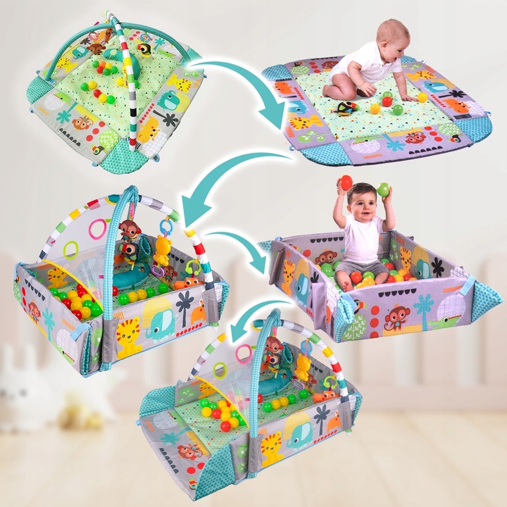 MATA EDUKACYJNA DLA NIEMOWLĄT INTERAKTYWNA 5W1 DUŻA DŻUNGLA