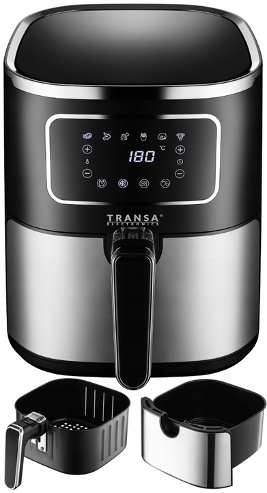 FRYTKOWNICA BEZTŁUSZCZOWA INOX TIMER 6 PROGRAMÓW XXL TRANSA 5L 1700W