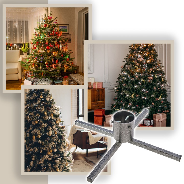 Stojak Choinkowy pod na Choinkę Drzewko Podstawka Metalowy Stabilny Trwały