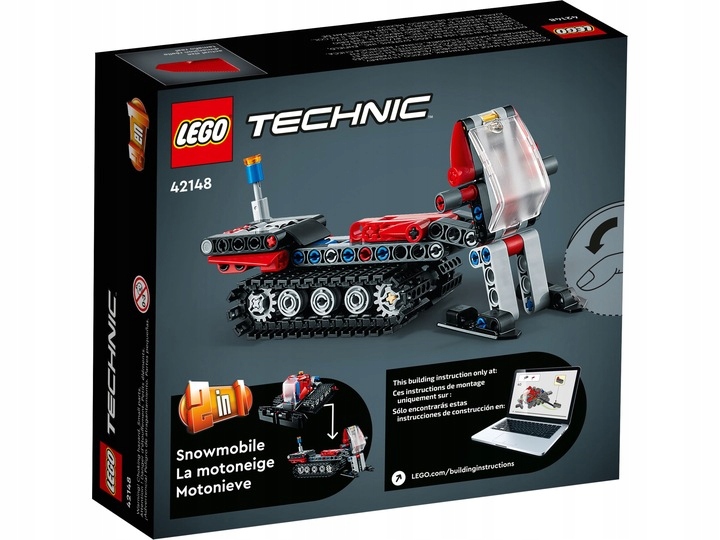 LEGO TECHNIC Ratrak Skuter Śnieżny 2w1 klocki 42148 auto torba na prezent