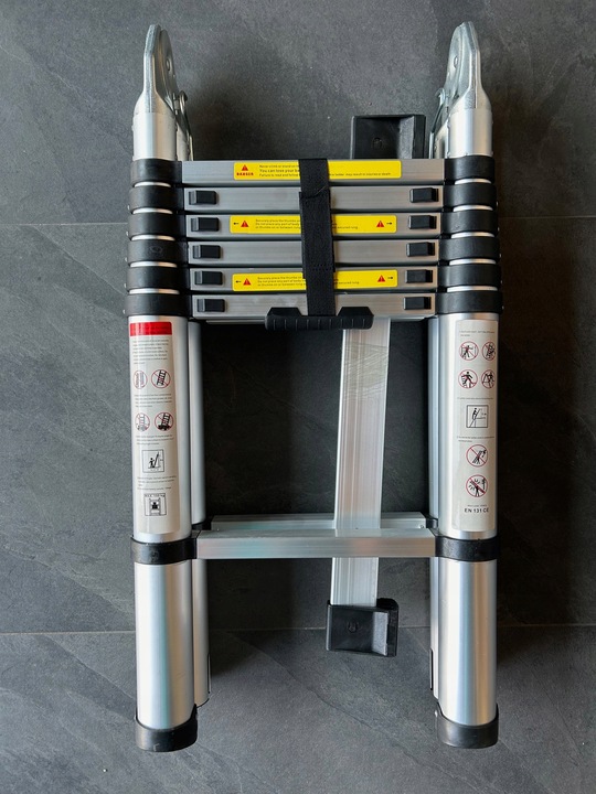 DRABINA ALUMINIOWA TELESKOPOWA PRZEGUBOWA 4.4 M (2 x 220 cm ) 2 x 7 STOPNI