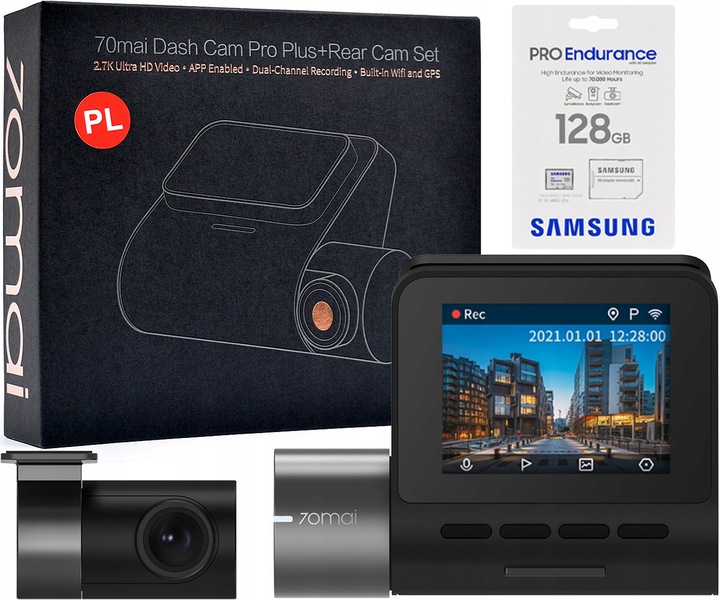 Kamera samochodowa 70mai PRO++ A500S+WSTECZNA j.PL