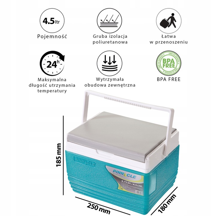 Lodówka turystyczna, pojemnik termiczny na żywność Pinnacle TPX 6006 4,5L
