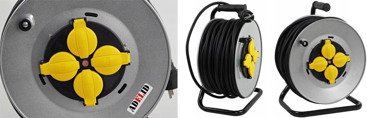 POLSKI PRZEDŁUŻACZ BĘBNOWY NA BĘBNIE ZWIJAK METALOWY 50M 3x2,5 H05VV-F OWY