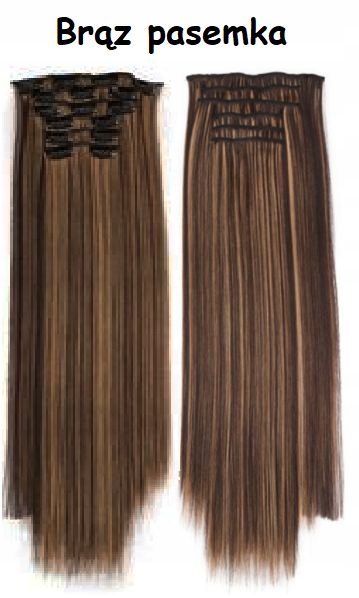 KOLORY różne CLIP IN 6 taśm doczepiane włosy pasemka 60cm jak NATURALNE