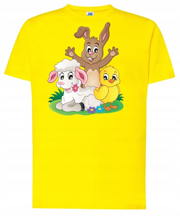 KOSZULKA DZIECIĘCA ŻÓŁTA ŚWIĄTECZNA NA WIELKANOC ZAJĄC 7-8 Lat