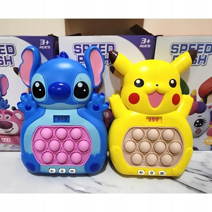 POP IT ZRĘCZNOŚCIOWA GRA ELEKTRYCZNA KONSOLA LILO STICH POPIT+ BRELOK 3D