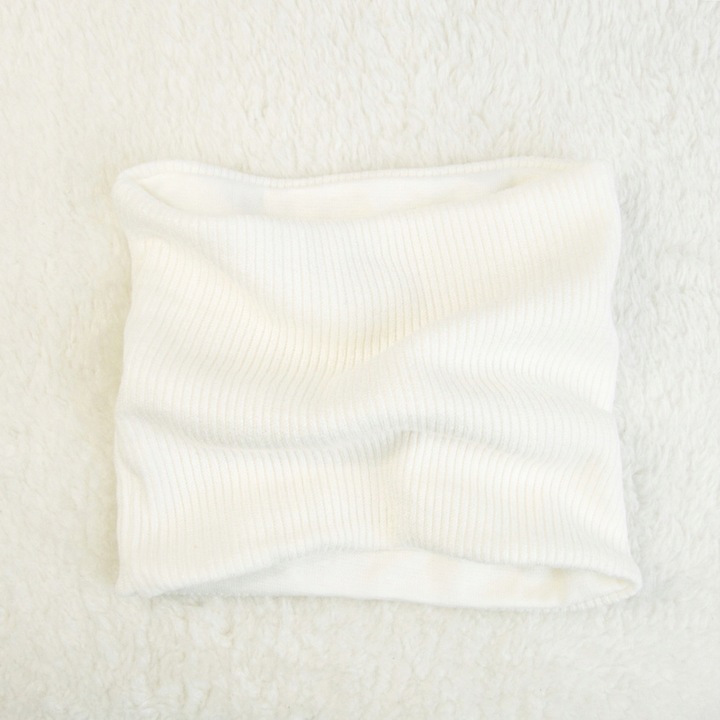 CZAPKA dla noworodka I KOMIN KOMPLET Z PODSZEWKĄ WIOSNA JESIEŃ 36-38cm ecru