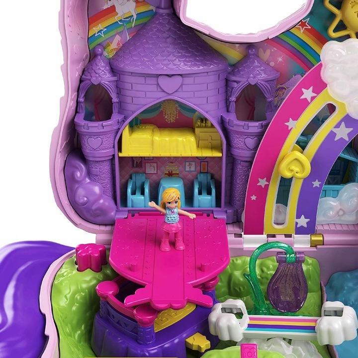POLLY POCKET JEDNOROŻEC WALIZKA PINIATA UNICORN PARTY ZESTAW FIGURKI GVL88