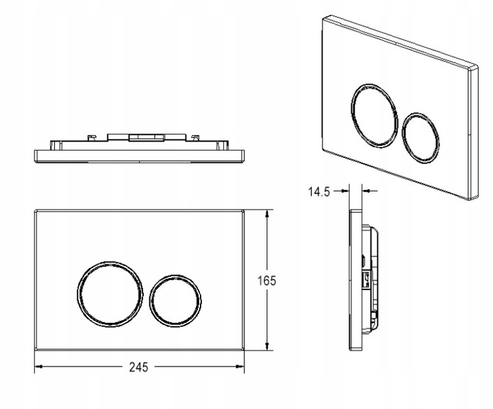 Przycisk spłukujący wc Dop2 czarny mat do stelaża GEBERIT UP320 UP720 Sigma
