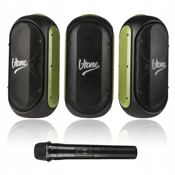 GŁOŚNIK BLUETOOTH USB SD FM AUX PRZENOŚNA KOLUMNA BOOMBOX KARAOKE MIKROFON