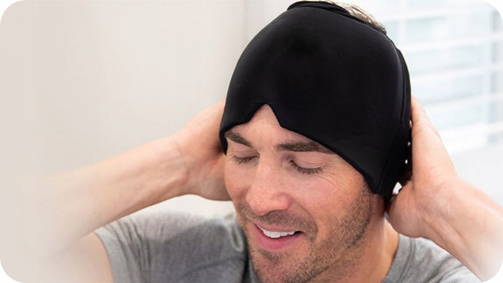 Czapka Łagodząca na Ból Głowy Migrenę Kompres Żelowy Maska Chłodząca Okład