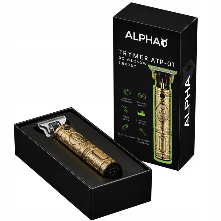 MASZYNKA TRYMER DO STRZYŻENIA GOLENIA WŁOSÓW BRODY ALPHA