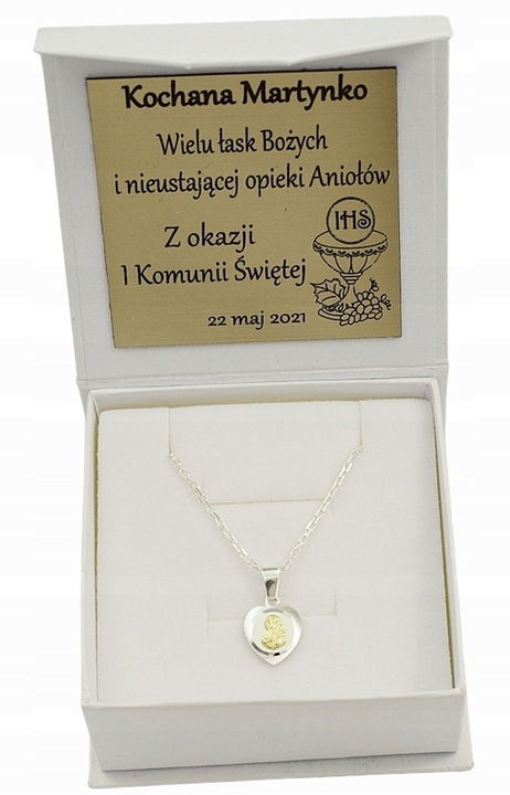 Łańcuszek Srebrny Ankier Diamentowany z Serduszkiem pr 925 Grawer Gratis