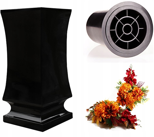 WAZON NAGROBNY - WAZON NA NAGROBEK+ WKŁAD Z KRATKĄ + MISA NAGROBNA