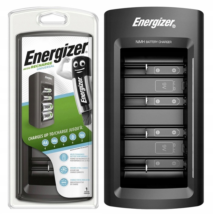 ENERGIZER ŁADOWARKA AKUMULATORKÓW R6 R3 R14 R20 9V